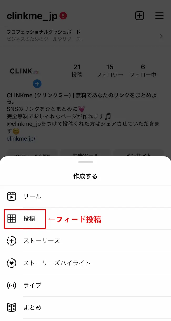 フィード投稿